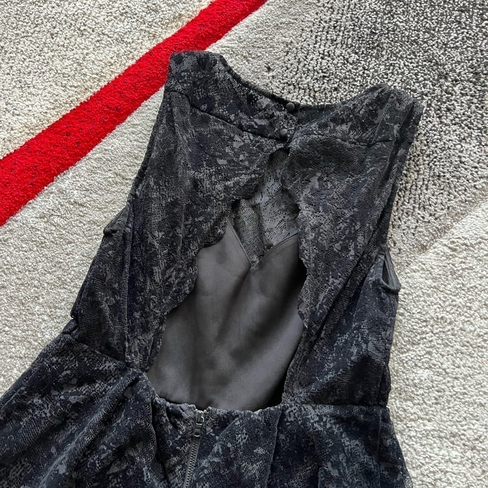 Alice + Olivia Black Natalia Velvet Lace Mini Dress - Picture 7 of 7
